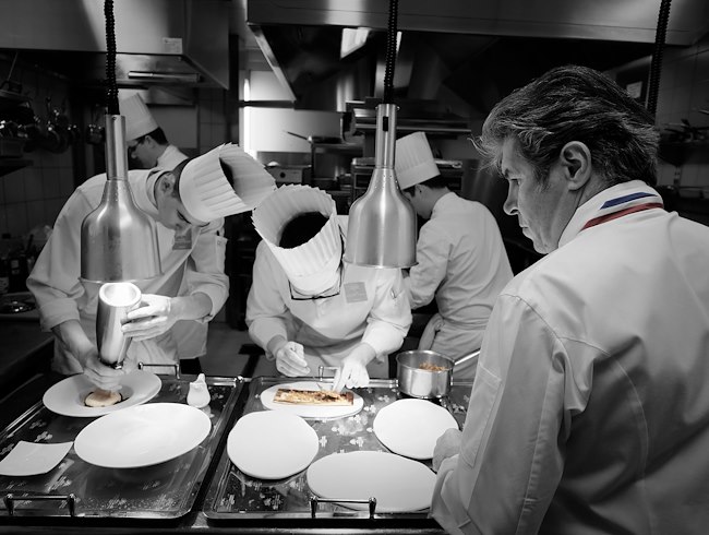 Michel Roth teaching one of his masterclasses in the kitchens